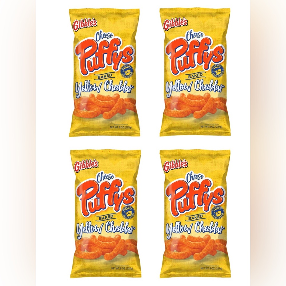 4 bag Gibble’s yellow cheese puffys PA snack 8oz each bag